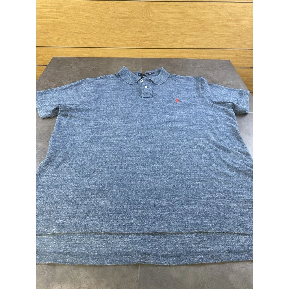 Ralph Lauren Polo Men's Custom Short Sleeve Collard Blue Shirt Size 2XL